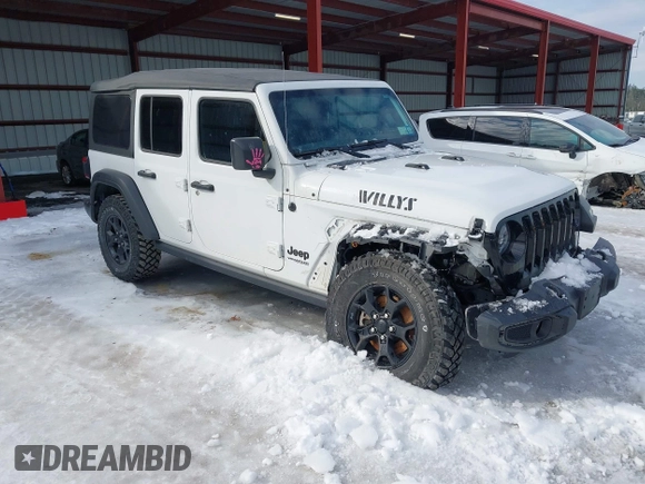 2022 Jeep Wrangler Unlimited Sport with VIN 1C4HJXDG2NW193577, listed as a IAAI auction lot 41634111 with 41,330 mi miles and . Bid and sale history available at DreamBid. Image 1.