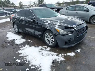 2015 Infiniti Q50 Sport z VIN JN1BV7AR4FM411308, wystawiony jako IAAI lot #41592725 z przebiegiem 156 435 mil mil oraz . Historia ofert i sprzedaży dostępna na DreamBid. Obrazek 1.
