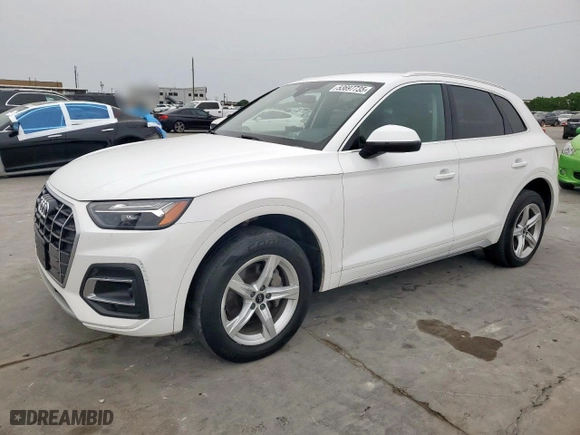 2021 Audi Q5 Premium with VIN WA1AAAFY5M2003212, listed as a Copart auction lot 53697735 with 114,200 mi miles and Clean Title. Bid and sale history available at carsss.com. Image 1.