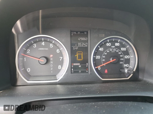 2008 Honda CR-V EX with VIN JHLRE48538C015816, listed as a Copart auction lot 54427135 with 129,860 mi miles and Salvage Title. Bid and sale history available at carsss.com. Image 9.
