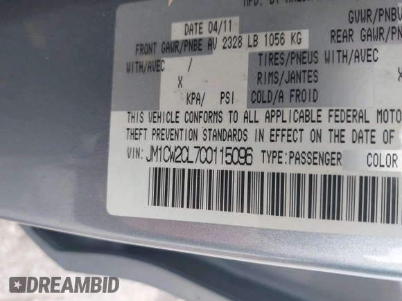 2012 Mazda 5 Touring with VIN JM1CW2CL7C0115096, listed as a IAAI auction lot 42524956 with 173,155 mi miles and . Bid and sale history available at DreamBid. Image 9.
