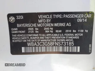 2015 BMW 3 Series 320i xDrive с VIN WBA3C3G58FNS73185, выставлен на аукционе IAAI как лот 42264374 с пробегом 91 192 миль миль и . История ставок и продаж доступна на DreamBid. Изображение 9.