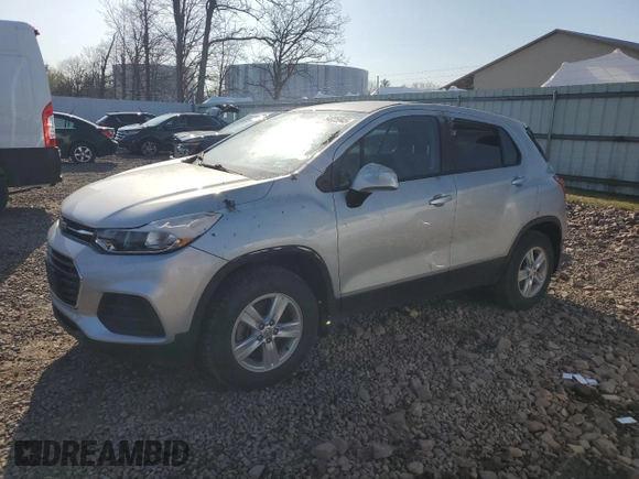 2019 Chevrolet Trax LS with VIN 3GNCJNSB9KL351587, listed as a Copart auction lot 54025945 with 17,083 mi miles and Salvage Title. Bid and sale history available at carsss.com. Image 1.