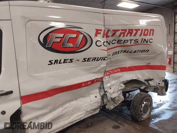 2023 Ford Transit Cargo with VIN 1FTBR1C80PKB95490, listed as a IAAI auction lot 41366493 with 17,450 mi miles and . Bid and sale history available at DreamBid. Image 6.