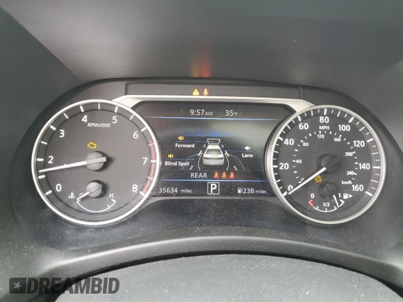 2021 Nissan Sentra SV with VIN 3N1AB8CV7MY242741, listed as a Copart auction lot 52522655 with 35,634 mi miles and Non repairable. Bid and sale history available at DreamBid. Image 9.