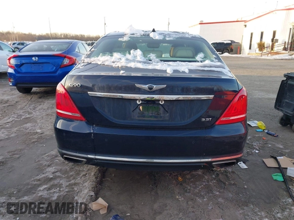 2018 Genesis G90 3.3T Premium with VIN KMHG34JA5JU043341, listed as a IAAI auction lot 41272841 with 33,527 mi miles. Bid and sale history available at carsss.com. Image 16.