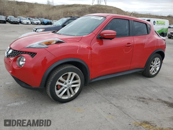 2015 Nissan Juke S with VIN JN8AF5MV0FT551711, listed as a Copart auction lot 51844825 with 57,459 mi miles and Salvage Title. Bid and sale history available at carsss.com. Image 1.