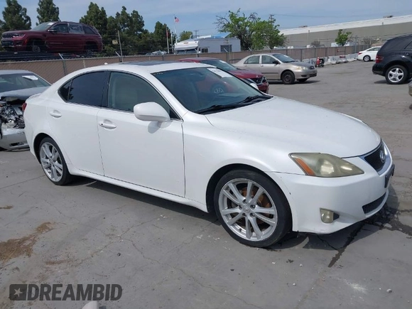 2007 Lexus IS 250 with VIN JTHBK262475043484, listed as a IAAI auction lot 42035005 with Not Provided miles and . Bid and sale history available at carsss.com. Image 1.
