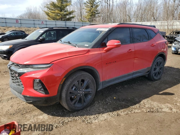 2021 Chevrolet Blazer RS with VIN 3GNKBKRS2MS579615, listed as a Copart auction lot 48913135 with 25,576 mi miles and Salvage title. Bid and sale history available at DreamBid. Image 1.
