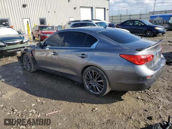 2016 Infiniti Q50 Red Sport 400 with VIN JN1FV7AR8GM451720, listed as a Copart auction lot 50495645 with 122,158 mi miles and Clean Title. Bid and sale history available at DreamBid. Image 2.