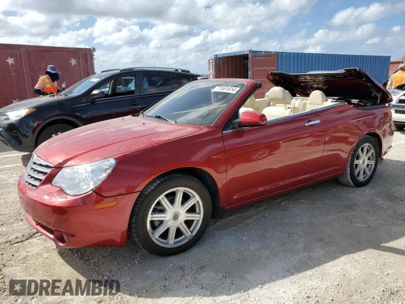 2008 Chrysler Sebring Limited with VIN 1C3LC65M58N179433, listed as a Copart auction lot 77661614 with 0 mi miles and Non Repairable. Bid and sale history available at carsss.com. Image 1.