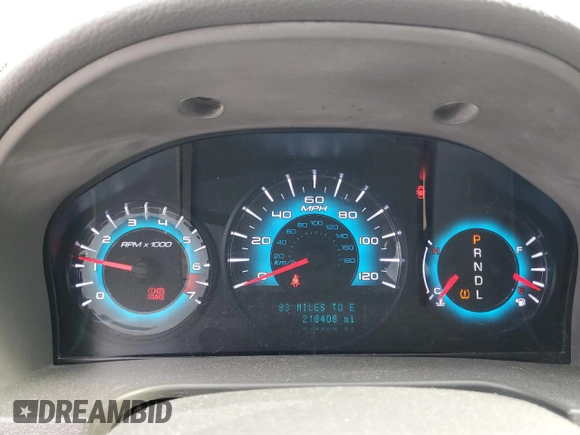 2012 Ford Fusion SEL with VIN 3FAHP0JA8CR424770, listed as a Copart auction lot 44046345 with 218,408 mi miles and Salvage title. Bid and sale history available at DreamBid. Image 9.