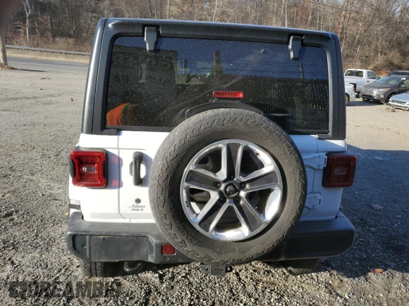 2020 Jeep Wrangler Unlimited Sahara with VIN 1C4HJXEG5LW150427, listed as a Copart auction lot 82891084 with 85,018 mi miles and Salvage Title. Bid and sale history available at carsss.com. Image 6.