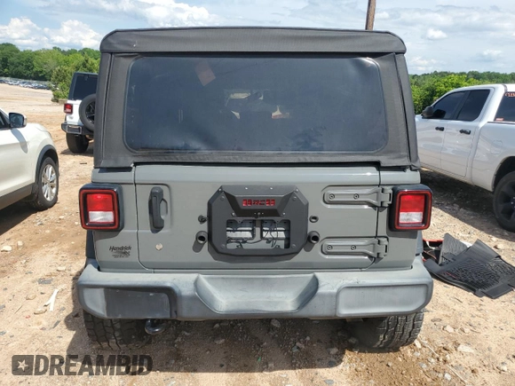 2019 Jeep Wrangler Unlimited Sport S with VIN 1C4HJXDG7KW603821, listed as a Copart auction lot 55846875 with 37,711 mi miles and Salvage title. Bid and sale history available at DreamBid. Image 6.