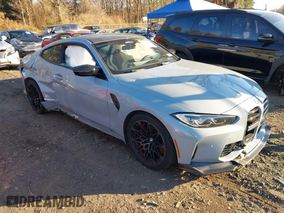 2024 BMW M4 Competition xDrive with VIN WBS43AZ02RCP63658, listed as a IAAI auction lot 41059014 with 10,863 mi miles. Bid and sale history available at carsss.com. Image 1.
