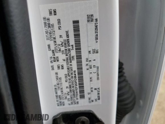 2016 Ford F-150 XLT z VIN 1FTEW1EF2GFD56416, wystawiony jako Copart lot #53966835 z przebiegiem 127 964 mil mil oraz Szkoda całkowita • Salvage title. Historia ofert i sprzedaży dostępna na DreamBid. Obrazek 12.