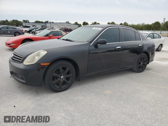 2005 Infiniti G35 with VIN JNKCV51F75M313074, listed as a Copart auction lot 54446015 with 203,991 mi miles and Salvage Title. Bid and sale history available at DreamBid. Image 1.