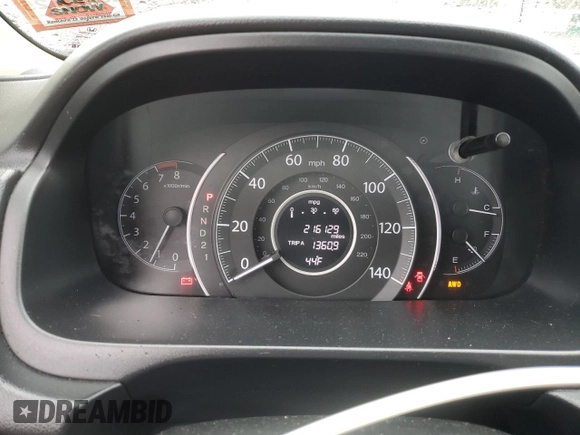 2013 Honda CR-V EX-L with VIN 5J6RM4H70DL086722, listed as a Copart auction lot 52574825 with 216,129 mi miles and Salvage Title. Bid and sale history available at carsss.com. Image 9.