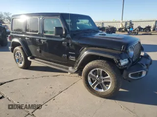 2022 Jeep Wrangler Unlimited Sahara with VIN 1C4HJXEG9NW191002, listed as a Copart auction lot 42486595 with 21,301 mi miles and Salvage title. Bid and sale history available at DreamBid. Image 4.