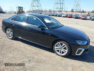 2023 Audi A4 S line Premium Plus with VIN WAUEAAF49PA001586, listed as a IAAI auction lot 41772434 with 30,388 mi miles and . Bid and sale history available at DreamBid. Image 1.