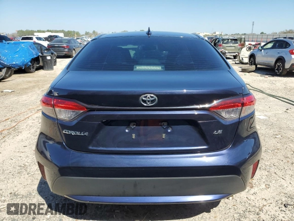 2020 Toyota Corolla LE with VIN 5YFEPRAE4LP110639, listed as a Copart auction lot 48678265 with 103,385 mi miles and Non Repairable. Bid and sale history available at carsss.com. Image 6.