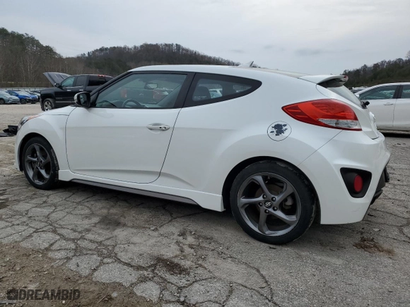 2014 Hyundai Veloster Turbo with VIN KMHTC6AE3EU196626, listed as a Copart auction lot 79916834 with 86,683 mi miles and Salvage Title. Bid and sale history available at carsss.com. Image 2.