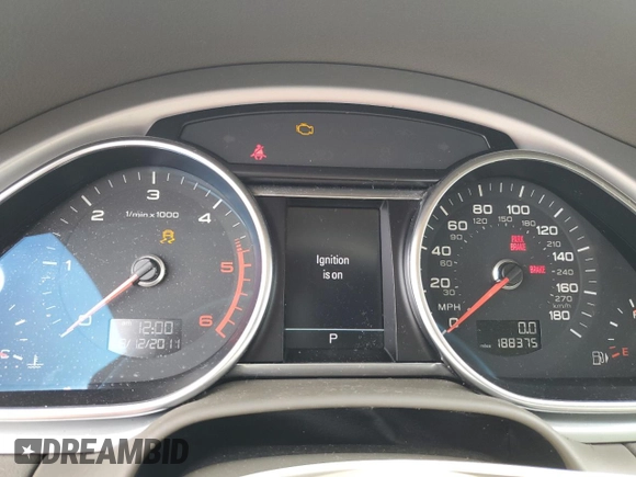 2012 Audi Q7 Premium Plus z VIN WA1LMBFE8CD005275, wystawiony jako Copart lot #60279315 z przebiegiem 188 375 mil mil oraz Czysty tytuł • Clean title. Historia ofert i sprzedaży dostępna na DreamBid. Obrazek 9.