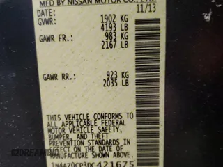 2013 Nissan LEAF SV with VIN 1N4AZ0CP3DC421675, listed as a Copart auction lot 45648375 with 40,437 mi miles and Salvage Title. Bid and sale history available at carsss.com. Image 14.