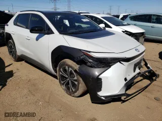 2023 Toyota bZ4X XLE with VIN JTMABACA4PA012665, listed as a Copart auction lot 47674964 with 21,844 mi miles and Salvage Title. Bid and sale history available at carsss.com. Image 4.