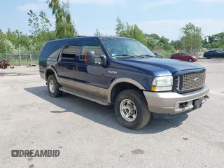 2004 Ford Excursion Eddie Bauer z VIN 1FMSU45P04EC47808, wystawiony jako IAAI lot #42485767 z przebiegiem Nie podano mil oraz . Historia ofert i sprzedaży dostępna na DreamBid. Obrazek 1.