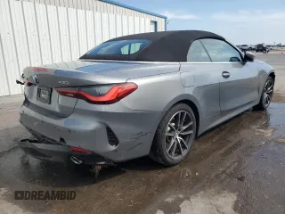 2025 BMW 4 Series 430i with VIN WBA33DB05SCT21944, listed as a Copart auction lot 44054525 with 7,473 mi miles and Clean Title. Bid and sale history available at carsss.com. Image 3.