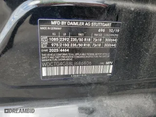2020 Mercedes-Benz GLA with VIN WDCTG4GB8LJ686806, listed as a Copart auction lot 53717455 with 0 mi miles and Non Repairable. Bid and sale history available at carsss.com. Image 12.