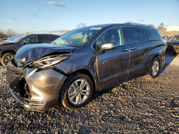 2023 Toyota Sienna Platinum with VIN 5TDESKFC7PS090512, listed as a Copart auction lot 85953464 with 24,825 mi miles and Salvage Title. Bid and sale history available at DreamBid. Image 1.