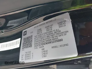 2021 Chevrolet Colorado 4WD Z71 с VIN 1GCGTDENXM1105680, выставлен на аукционе IAAI как лот 42341543 с пробегом 85 311 миль миль и . История ставок и продаж доступна на DreamBid. Изображение 9.