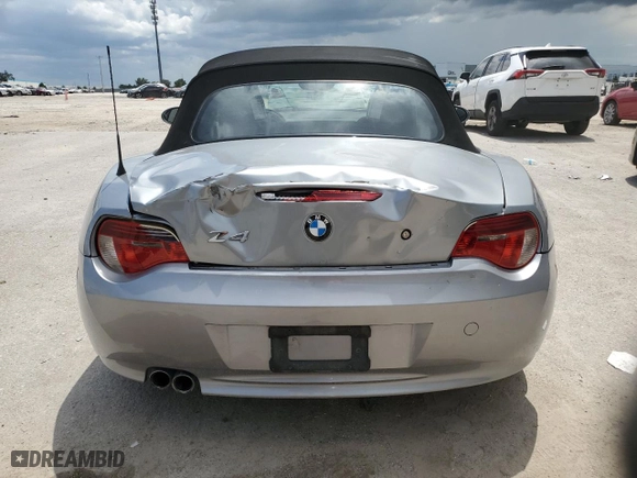 2006 BMW Z4 3.0si with VIN 4USBU53506LX00605, listed as a Copart auction lot 66782174 with 102,591 mi miles and Salvage Title. Bid and sale history available at carsss.com. Image 6.