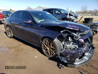 2018 Mercedes-Benz C 63 AMG with VIN 55SWF8GB0JU256980, listed as a Copart auction lot 43753793 with 61,270 mi miles and Salvage title. Bid and sale history available at DreamBid. Image 4.