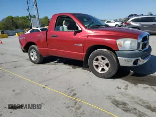2008 Dodge 1500 ST with VIN 1D7HA16K08J213329, listed as a Copart auction lot 53147975 with 48,987 mi miles and Salvage Title. Bid and sale history available at DreamBid. Image 4.