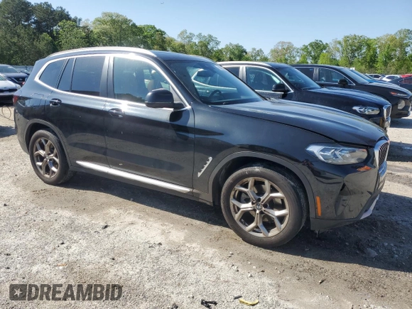 2022 BMW X3 sDrive30i with VIN 5UX43DP08N9M86824, listed as a Copart auction lot 52210665 with 38,841 mi miles and Clean Title. Bid and sale history available at carsss.com. Image 4.