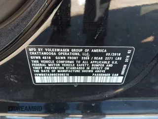 2016 Volkswagen Passat SE with VIN 1VWBS7A38GC038215, listed as a IAAI auction lot 40890685 with 55,064 mi miles and . Bid and sale history available at DreamBid. Image 9.