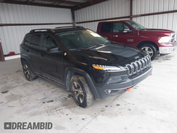 2014 Jeep Cherokee Trailhawk with VIN 1C4PJMBS3EW150366, listed as a IAAI auction lot 41971035 with 90,994 mi miles. Bid and sale history available at carsss.com. Image 1.