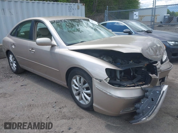 2006 Hyundai Azera SE with VIN KMHFC46FX6A125848, listed as a IAAI auction lot 42195041 with 147,596 mi miles and . Bid and sale history available at DreamBid. Image 1.