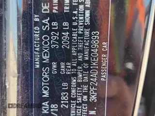 2019 Kia Forte LXS z VIN 3KPF24AD1KE049893, wystawiony jako Copart lot #63523145 z przebiegiem 86 478 mil mil oraz Szkoda całkowita • Salvage title. Historia ofert i sprzedaży dostępna na DreamBid. Obrazek 12.