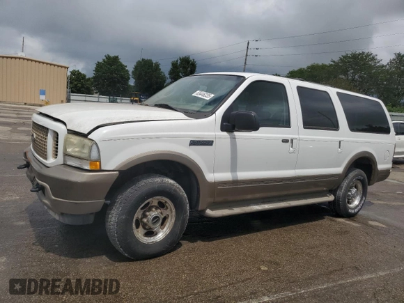 2003 Ford Excursion Eddie Bauer z VIN 1FMNU45S33ED05927, wystawiony jako Copart lot #65446335 z przebiegiem 149 989 mil mil oraz Czysty tytuł • Clean title. Historia ofert i sprzedaży dostępna na DreamBid. Obrazek 1.
