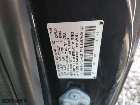 2007 Honda Accord Cpe EX-L with VIN 1HGCM82677A000147, listed as a Copart auction lot 47623265 with NaN miles and Clean Title. Bid and sale history available at carsss.com. Image 12.