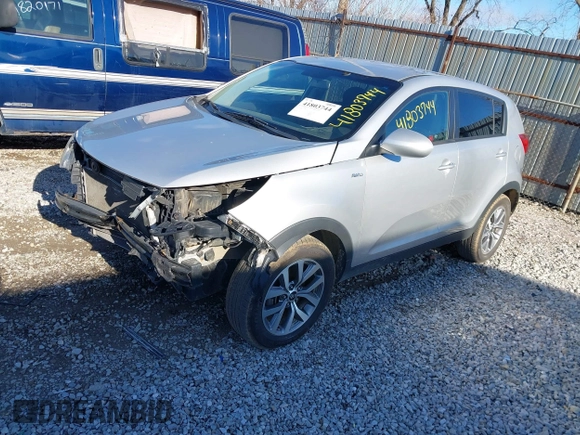 2015 Kia Sportage LX with VIN KNDPBCAC3F7789828, listed as a IAAI auction lot 41803744 with 126,002 mi miles and . Bid and sale history available at carsss.com. Image 2.