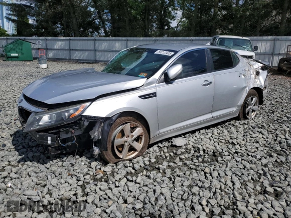 2014 Kia Optima LX z VIN 5XXGM4A79EG311308, wystawiony jako Copart lot #58212405 z przebiegiem 147 006 mil mil oraz Szkoda całkowita • Salvage title. Historia ofert i sprzedaży dostępna na DreamBid. Obrazek 1.