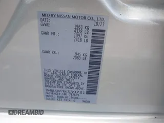 2024 Nissan Altima SV with VIN 1N4BL4DV7RN339731, listed as a IAAI auction lot 42642371 with 34,165 mi miles and . Bid and sale history available at DreamBid. Image 9.