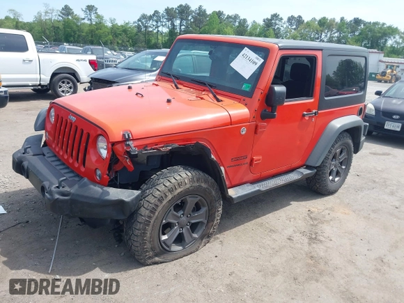 2015 Jeep Wrangler Sport with VIN 1C4AJWAG7FL667462, listed as a IAAI auction lot 42134109 with 85,651 mi miles and . Bid and sale history available at carsss.com. Image 17.