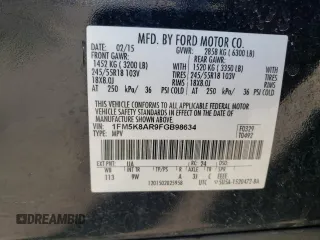 2015 Ford Utility Police Interceptor with VIN 1FM5K8AR9FGB98634, listed as a Copart auction lot 78644654 with 68,563 mi miles and Salvage Title. Bid and sale history available at carsss.com. Image 13.
