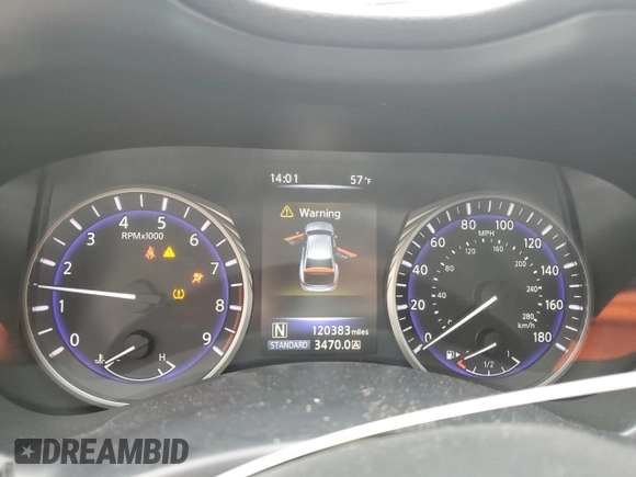2014 Infiniti Q50 Premium z VIN JN1BV7AP3EM681014, wystawiony jako Copart lot #54339345 z przebiegiem 120 383 mil mil oraz Szkoda całkowita • Salvage title. Historia ofert i sprzedaży dostępna na DreamBid. Obrazek 9.